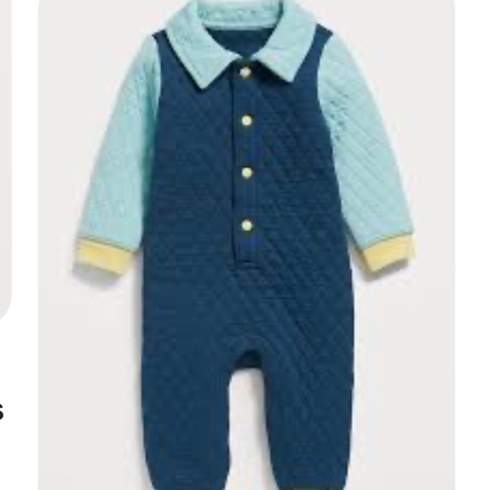 Old Navy quilted color block one peice outfit  size 0-3 M